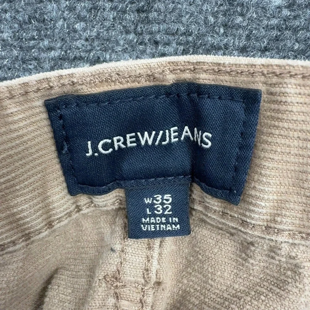J Crew Pants Mens 35x32 Tan Corduroy 484 Slim Casual Preppy Classic